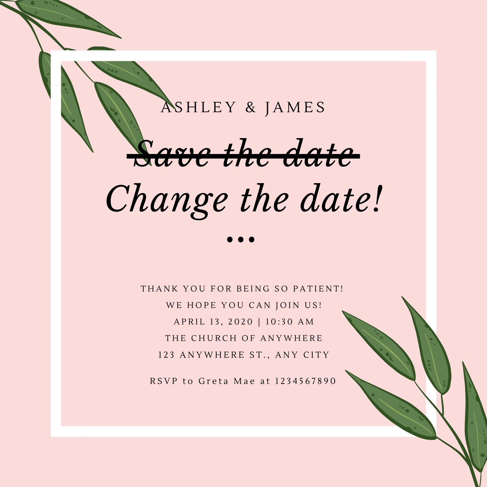 How to tell your guests about your postponed wedding date!