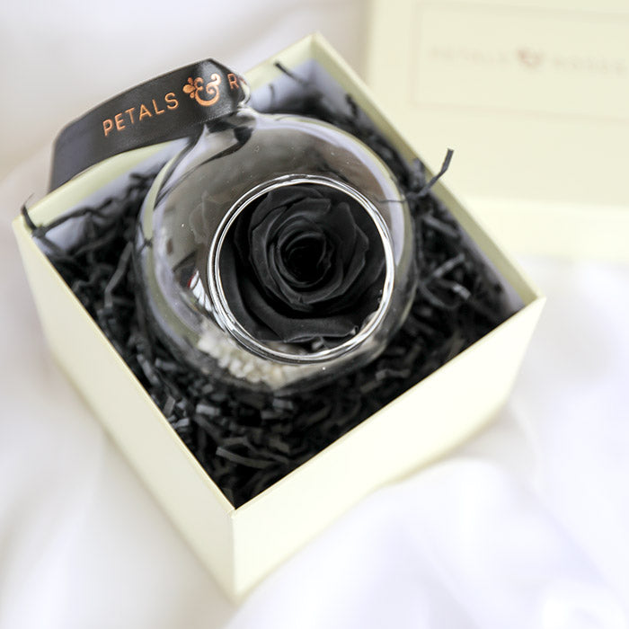 Black Preserved Hanging Rose in Gift Box