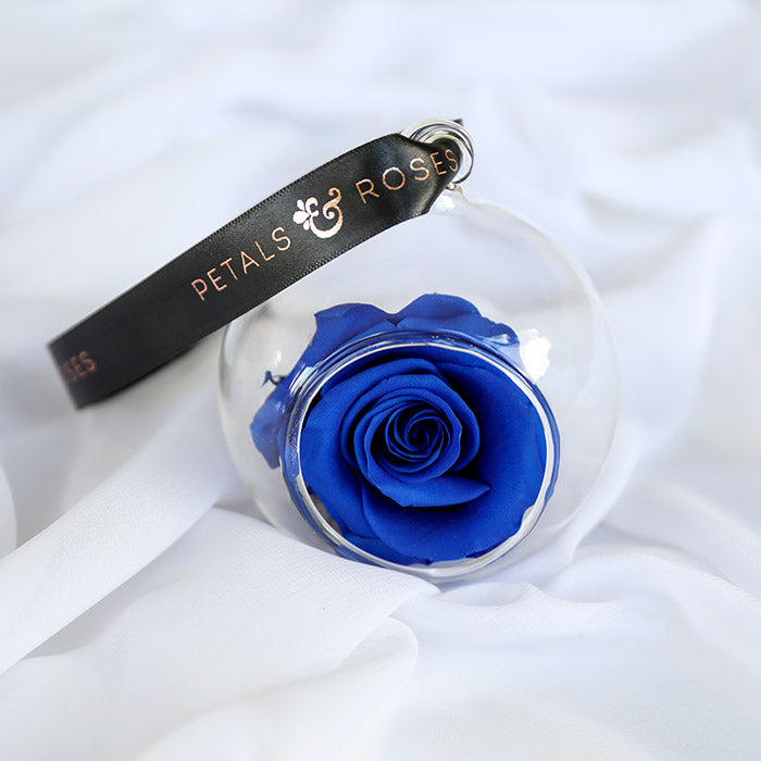 everlasting Luxury preserved blue rose bauble