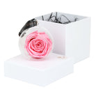 Petals and Roses Pink Preserved Rose Glass Bauble Gift with White Luxury Gift Box